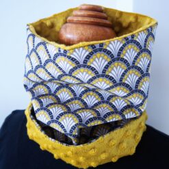 Snood tour de cou - Gros pois Petits points - Artisanat textile français