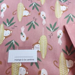 Serviette de cantine élastiquée avec étiquette prénom - Gros pois Petits points - Artisanat textile français