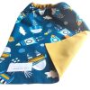 Serviette de cantine élastiquée avec étiquette prénom - Gros pois Petits points - Artisanat textile français